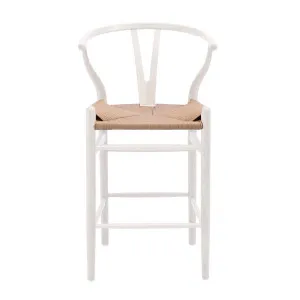 Megs Bar Chair in White / Natural Seat by OzDesignFurniture, a Bar Stools for sale on Style Sourcebook
