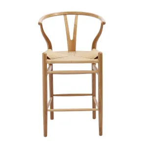 Megs Bar Chair in Oak / Natural Seat by OzDesignFurniture, a Bar Stools for sale on Style Sourcebook