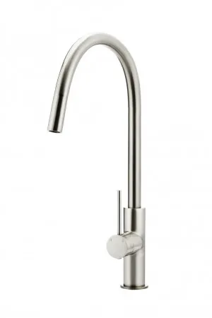 Meir | BRUSHED NICKEL ROUND PICCOLA PULL OUT KITCHEN MIXER TAP - MK17-PVDBN by Meir, a Kitchen Taps & Mixers for sale on Style Sourcebook