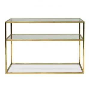 Barrine Glass & Stainless Steel Console Table, 120cm by Conception Living, a Console Table for sale on Style Sourcebook