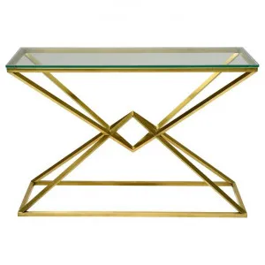 Bayrick Glass & Stainless Steel Console Table, 120cm by Conception Living, a Console Table for sale on Style Sourcebook
