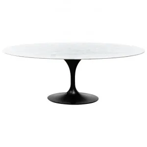 Susston Replica Saarinen Tulip Oval Marble Dining Table, 200cm, Black Base by Conception Living, a Dining Tables for sale on Style Sourcebook