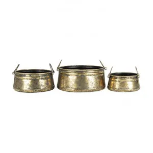 Artella 3 Piece Vintage Iron Pot Set by Want GiftWare, a Plant Holders for sale on Style Sourcebook