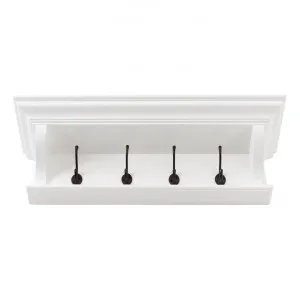 Halifax Mahogany Timber Coat Rack, 70cm, White by Novasolo, a Wall Shelves & Hooks for sale on Style Sourcebook