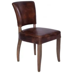 Ditton Leather Dining Chair, Brown / Briar Smoke by Affinity Furniture, a Dining Chairs for sale on Style Sourcebook