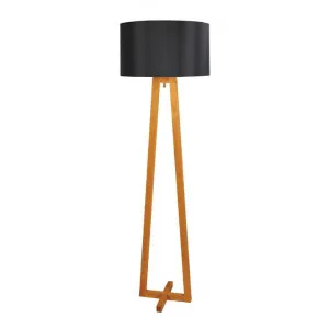 EdraScandi Timber Base Floor Lamp, Black Shade by Oriel Lighting, a Floor Lamps for sale on Style Sourcebook