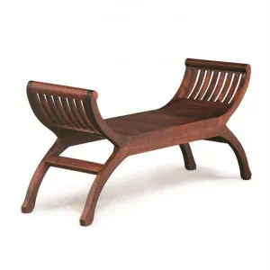 Liam Mahogany Timber Curved Bench, 130cm, Mahogany by Centrum Furniture, a Benches for sale on Style Sourcebook