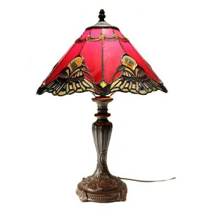 Benita Tiffany Style Stained Glass Table Lamp, Medium, Red by GG Bros, a Table & Bedside Lamps for sale on Style Sourcebook
