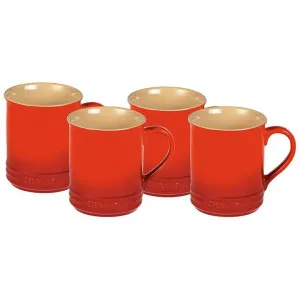 Chasseur La Cuisson 4 Piece Mug Set, 350ml, Red by Chasseur, a Cups & Mugs for sale on Style Sourcebook