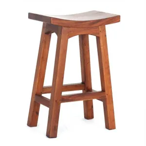 Showa Mahogany Timber Saddle Counter Stool, Light Pecan by Centrum Furniture, a Bar Stools for sale on Style Sourcebook