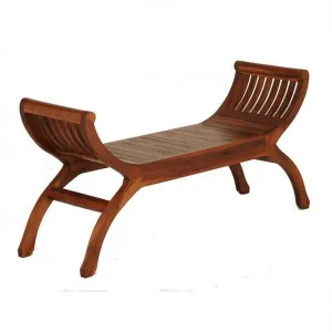 Liam Mahogany Timber Curved Bench, 130cm, Light Pecan by Centrum Furniture, a Benches for sale on Style Sourcebook