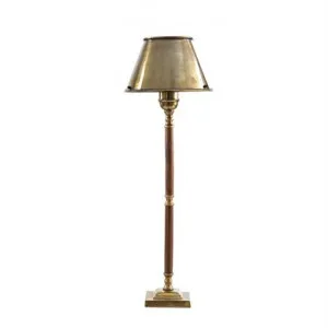 Nantucket Metal & Timber Table Lamp - Natural/Brass by Emac & Lawton, a Table & Bedside Lamps for sale on Style Sourcebook