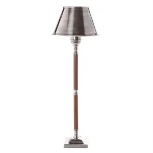 Nantucket Metal & Timber Table Lamp - Natural/Antique Silver by Emac & Lawton, a Table & Bedside Lamps for sale on Style Sourcebook