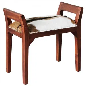 Dacey Solid Mahogany Timber Single Bench with Goat Hide Seat - Mahogany by Centrum Furniture, a Benches for sale on Style Sourcebook