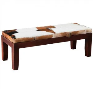 Ardmore Solid Mahogany Timber Double Bench with Goat Hide Seat by Centrum Furniture, a Benches for sale on Style Sourcebook