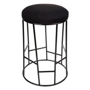 Aiden Steel Round Stool, Black by Cozy Lighting & Living, a Bar Stools for sale on Style Sourcebook