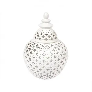 Miccah Porcelain Temple Jar, Medium, White by Cozy Lighting & Living, a Vases & Jars for sale on Style Sourcebook