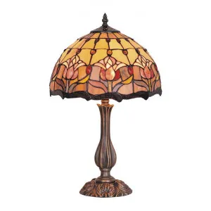 Red Tulip Tiffany Style Stained Glass Table Lamp, Medium by GG Bros, a Table & Bedside Lamps for sale on Style Sourcebook