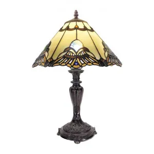 Benita Tiffany Style Stained Glass Table Lamp, Medium, Beige by GG Bros, a Table & Bedside Lamps for sale on Style Sourcebook