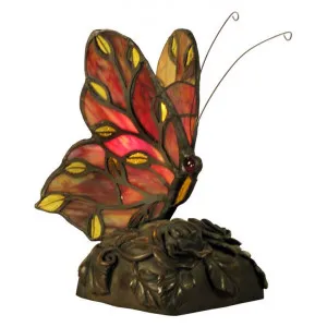 Tiffany Style Stained Glass Butterfly Table Lamp, Type B, Red by GG Bros, a Table & Bedside Lamps for sale on Style Sourcebook