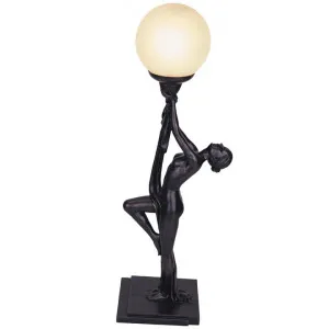 Agneta Lady Figurine Decor Lamp, Dark Bronze by GG Bros, a Table & Bedside Lamps for sale on Style Sourcebook