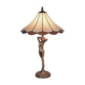 Florence Tiffany Style Stained Glass Figurine Table Lamp by GG Bros, a Table & Bedside Lamps for sale on Style Sourcebook
