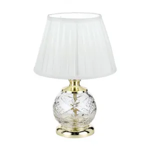 Vivian Glass Base Table Lamp, Gold by Telbix, a Table & Bedside Lamps for sale on Style Sourcebook