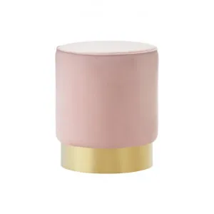 Mila Velvet Fabric Round Ottoman Stool, Blush by FLH, a Ottomans for sale on Style Sourcebook