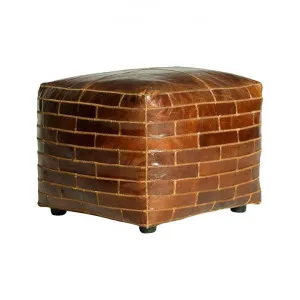 Bourne Aged Leather Ottoman, Square by Affinity Furniture, a Ottomans for sale on Style Sourcebook
