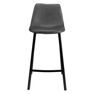 Byrne Faux Leather Counter Stool, Antique Black by Viterbo Modern Furniture, a Bar Stools for sale on Style Sourcebook
