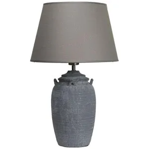 Ebony Ceramic Base Table Lamp, Grey by Lumi Lex, a Table & Bedside Lamps for sale on Style Sourcebook
