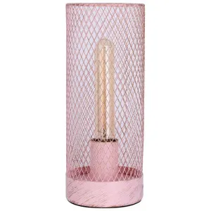 Clara Metal Mesh Touch Table Lamp, Pink by Lumi Lex, a Table & Bedside Lamps for sale on Style Sourcebook