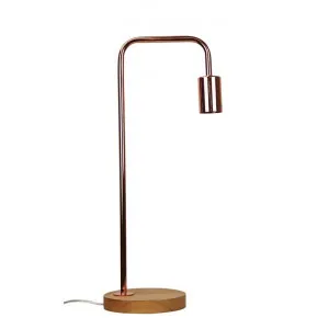 Lane Timber & Metal Table Lamp, Copper by Oriel Lighting, a Table & Bedside Lamps for sale on Style Sourcebook
