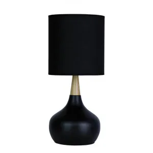 Pod Timber & Metal Base Touch Table Lamp, Black by Oriel Lighting, a Table & Bedside Lamps for sale on Style Sourcebook