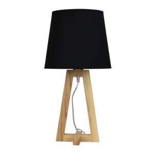 Edra Geometric Timber Base Table Lamp, Black by Oriel Lighting, a Table & Bedside Lamps for sale on Style Sourcebook