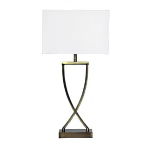 Chi Metal Base Table Lamp, Antique Brass by Oriel Lighting, a Table & Bedside Lamps for sale on Style Sourcebook