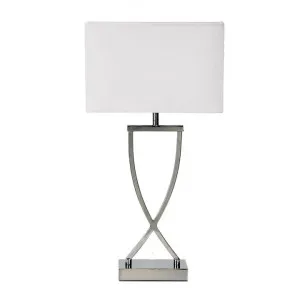 Chi Metal Base Table Lamp, Chrome by Oriel Lighting, a Table & Bedside Lamps for sale on Style Sourcebook