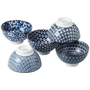 Nami 5 Piece Porcelain Rice Bowl Set by Mino Japan, a Bowls for sale on Style Sourcebook