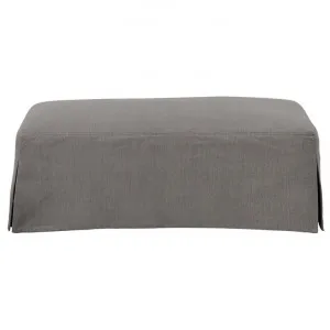 Kentlyn Fabric Slipcovered Ottoman, Slate by Chateau Legende, a Ottomans for sale on Style Sourcebook