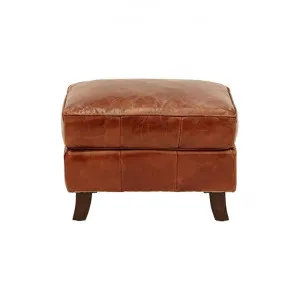 Ripon Aged Leather Ottoman, Cigar by Affinity Furniture, a Ottomans for sale on Style Sourcebook
