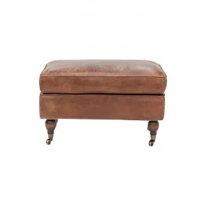 Bilston Aged Leather Ottoman by Affinity Furniture, a Ottomans for sale on Style Sourcebook