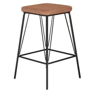 Bono PU Leather & Steel Counter Stool, Brown by Brighton Home, a Bar Stools for sale on Style Sourcebook