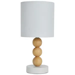 Cara Timber Base Table Lamp, White by Lexi Lighting, a Table & Bedside Lamps for sale on Style Sourcebook