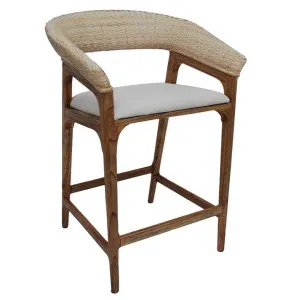 Halton Rattan & Mindi Wood Counter Stool, Walnut by Chateau Legende, a Bar Stools for sale on Style Sourcebook