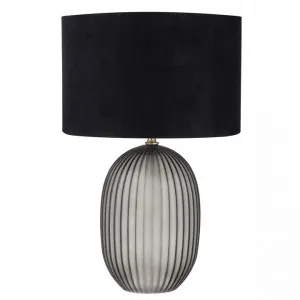 Aston Glass Table Lamp, Smoke / Black by Amalfi, a Table & Bedside Lamps for sale on Style Sourcebook