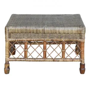 Savannah Lattice Rattan Ottoman / Footstool, Tobacco by COJO Home, a Ottomans for sale on Style Sourcebook