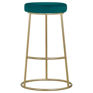 Xyla Metal Counter Stool, Green Velvet Seat by HOMESTAR, a Bar Stools for sale on Style Sourcebook