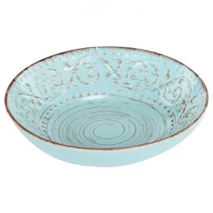 Dane Hill Stoneware Salad Bowl, Aqua by Affinity Furniture, a Bowls for sale on Style Sourcebook