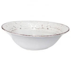 Dane Hill Stoneware Serving Bowl, Cream by Affinity Furniture, a Bowls for sale on Style Sourcebook