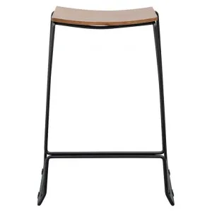 Kiel Metal Counter Stool, Timber Seat, Walnut / Black by Conception Living, a Bar Stools for sale on Style Sourcebook